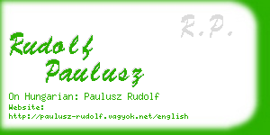 rudolf paulusz business card